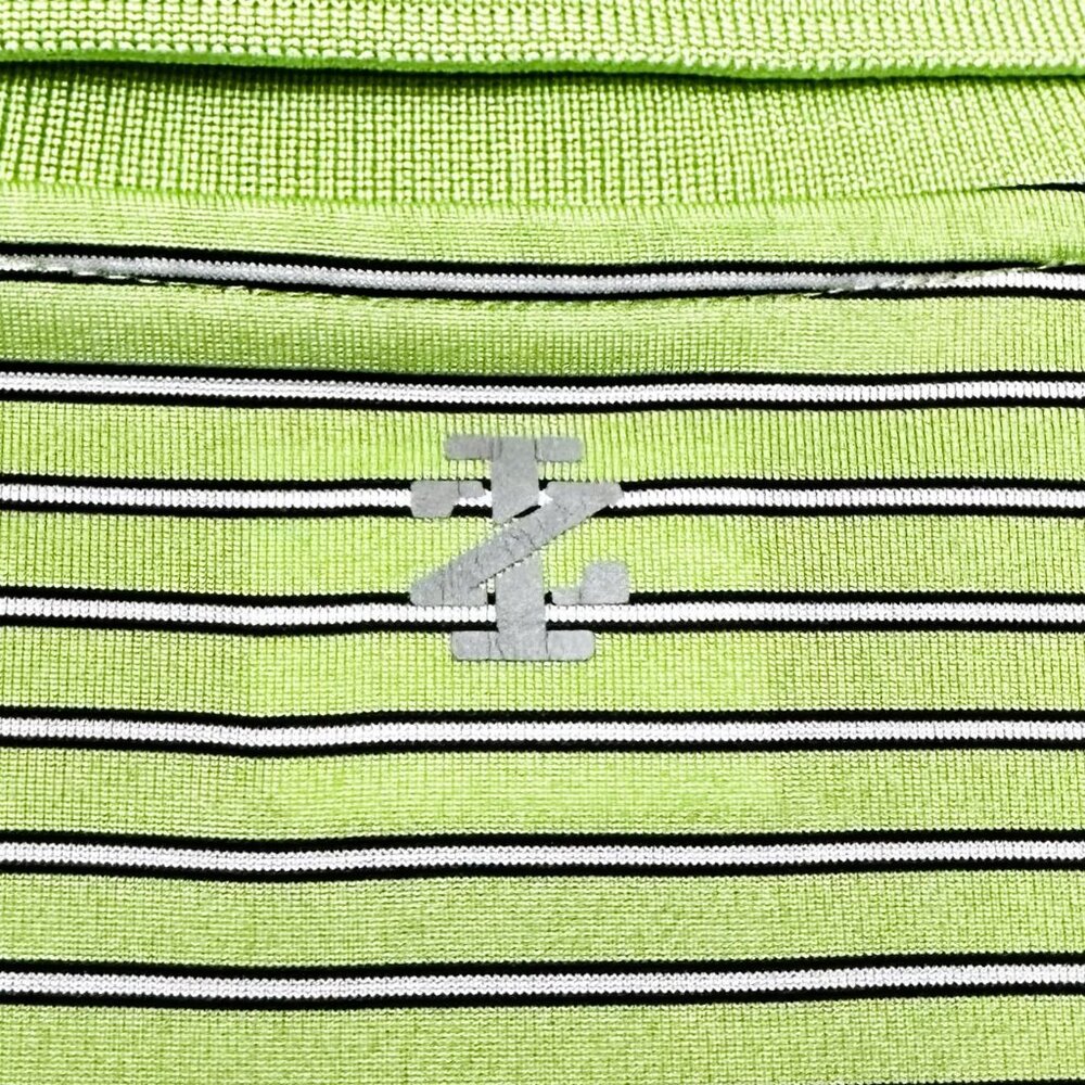Men's Izod Golf Polo Size XL TG Green With Black & White Strips - Picture 5 of 7